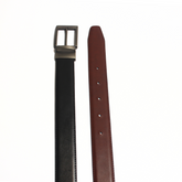 SWITCH STYLE BLACK AND MOHAGNAY BROWN LEATHER BELT